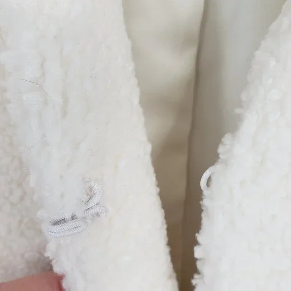 J. Jill Pure Jill Elements Long Vest Women's M Ivory White Sherpa Faux Shearling - Picture 5 of 11